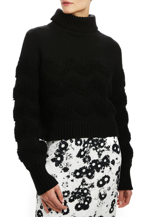 Black Long Sleeve Sweater Monique Lhuillier