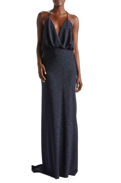 Metallic Jersey Floor Length Cape