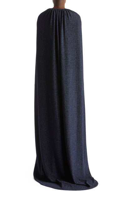 Metallic Jersey Floor Length Cape
