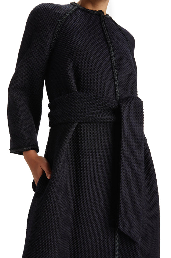 Jacquard Raglan Sleeve Coat