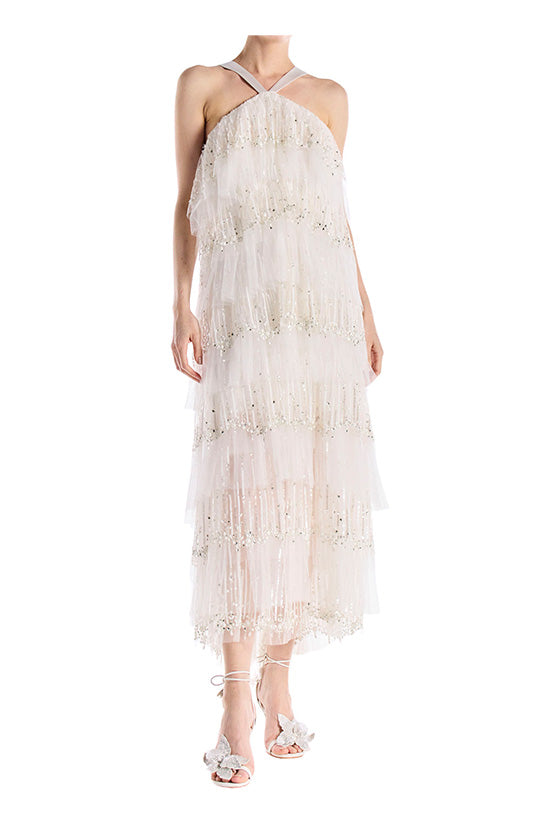 Ml monique lhuillier discount roupell embroidered dress