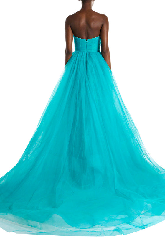 Monique Lhuillier Strapless Tulle Ball Gown