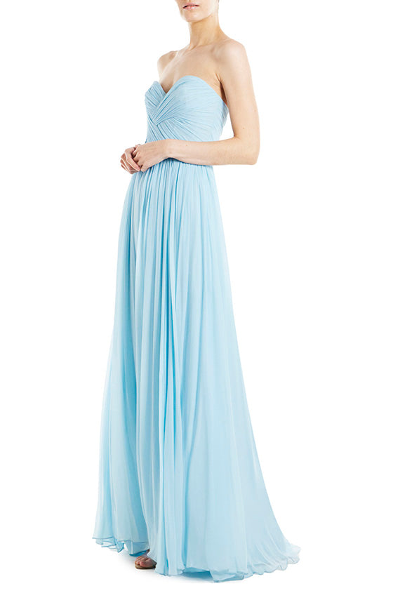 Monique Lhuillier Strapless Chiffon Gown