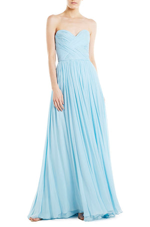 Strapless Draped Chiffon Gown