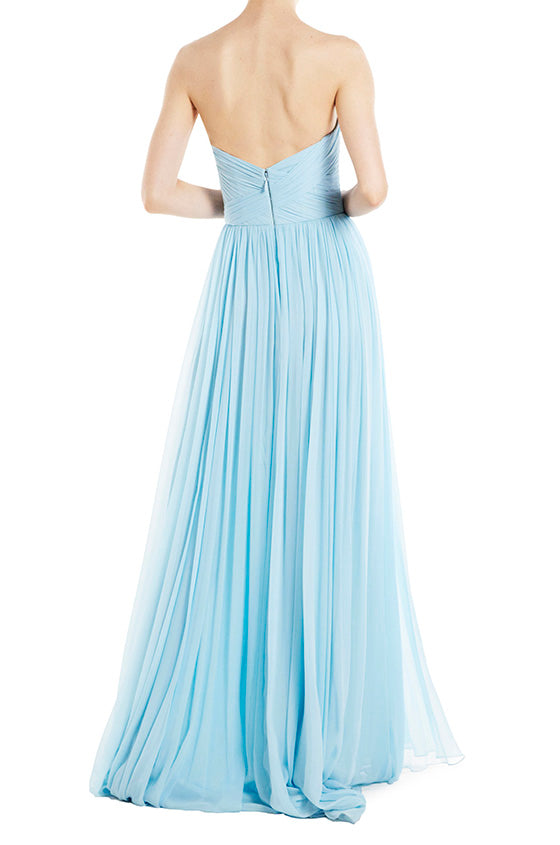Monique Lhuillier Strapless Chiffon Gown