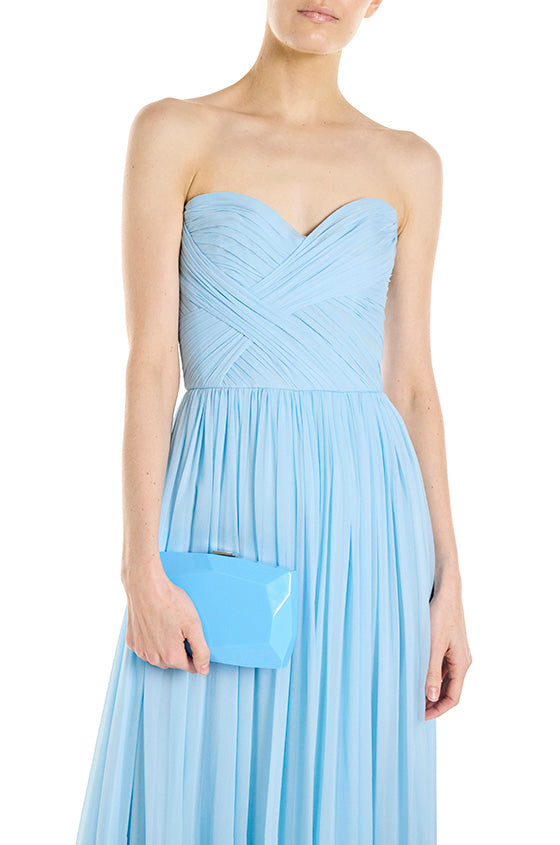 Monique Lhuillier Strapless Chiffon Gown
