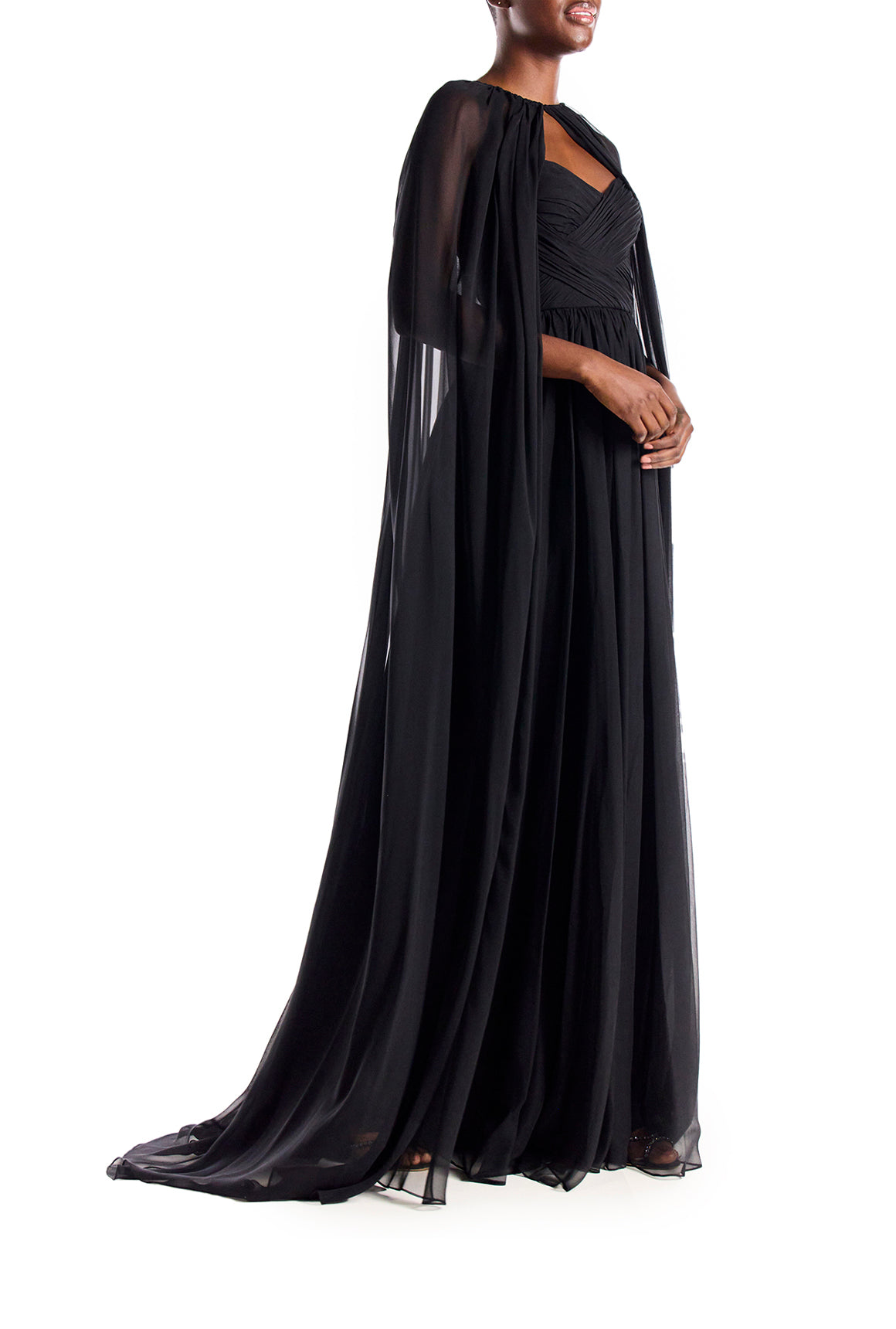Shamna Khazim in Black Cape gown - Celebrity Closet