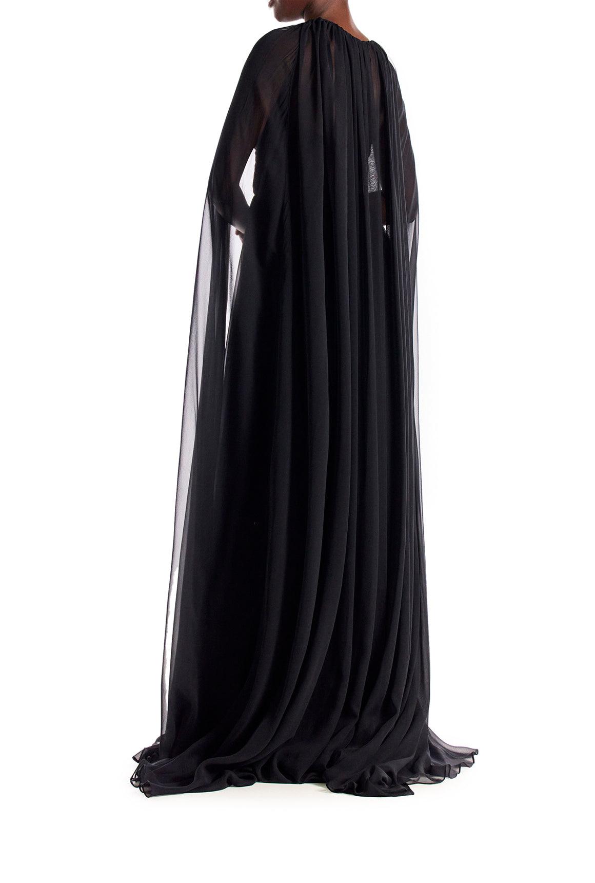 Black chiffon hot sale cape