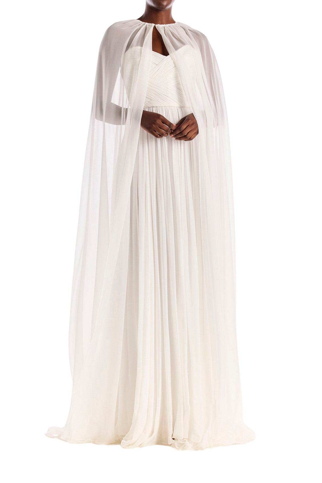 Strapless Draped Chiffon Gown 16 / Silk White Strapless Draped Chiffon Gown 16 / Silk White
