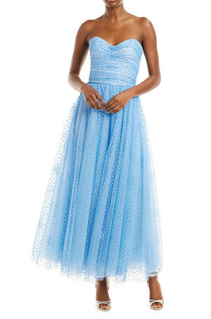 Strapless Dotted Tulle Dress