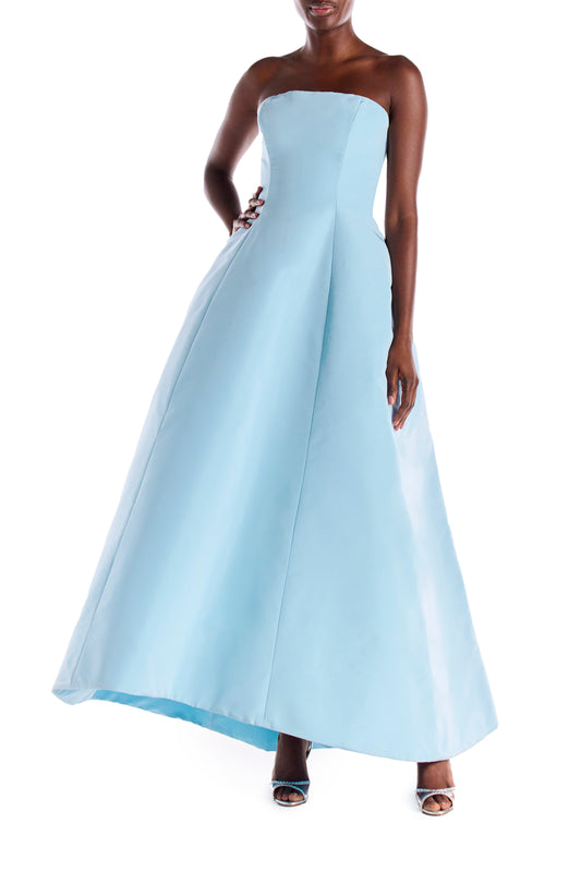 Strapless Faille High Low Gown
