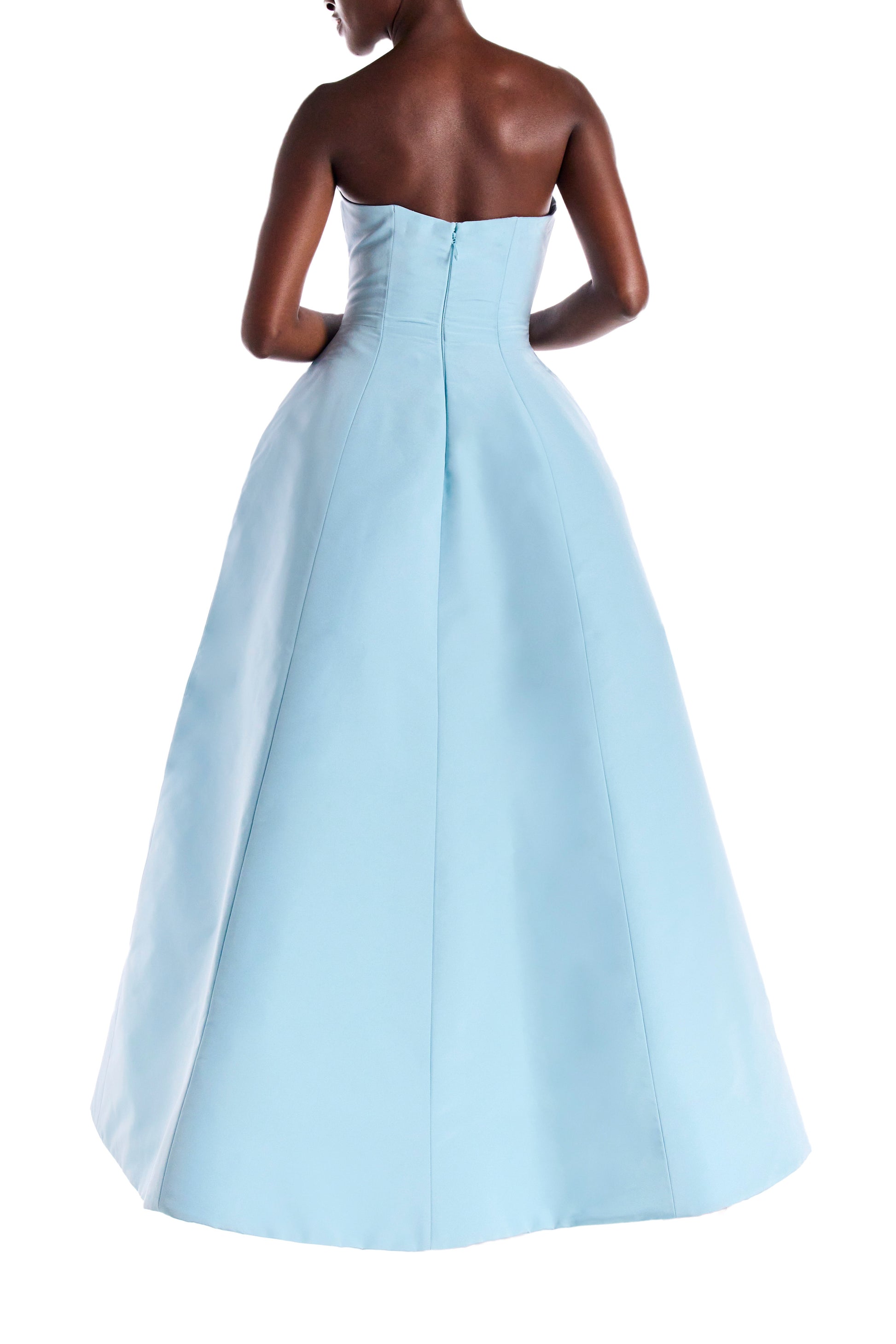 Strapless Faille High Low Gown