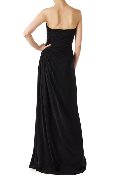 Strapless Glitter Knit Gown