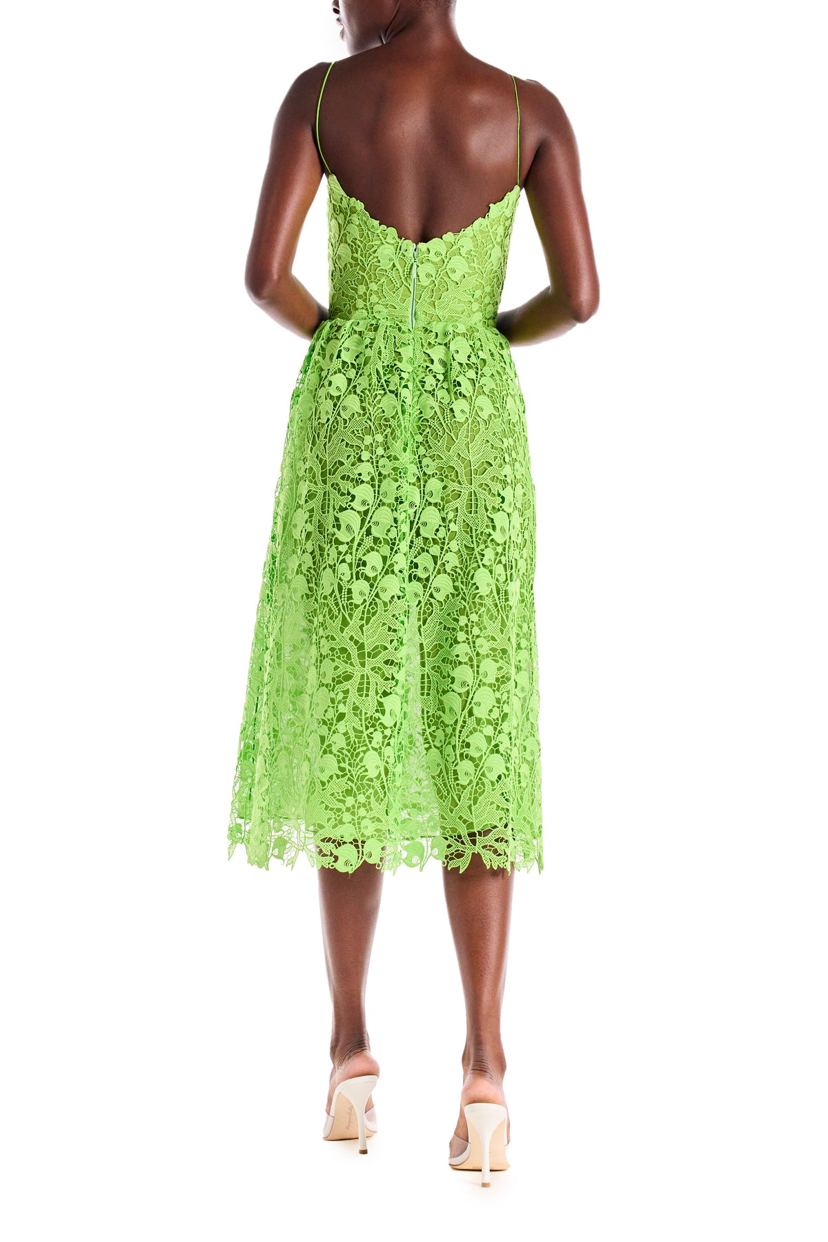 Spaghetti Strap Lace Dress Monique Lhuillier