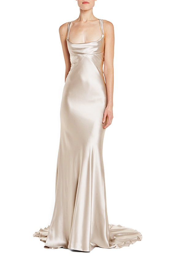 Cowl Neck Sheath Gown