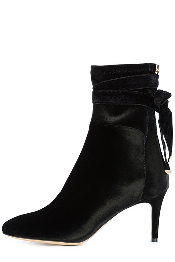 Monique Lhuillier Black Paloma Leather Boot