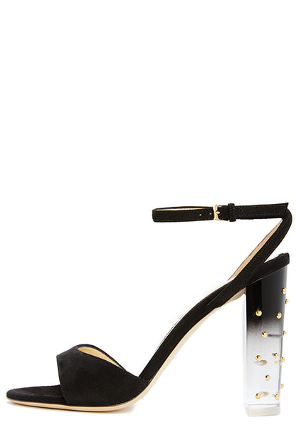 Monique Lhuillier Noir Harper Studded Lucite Heel