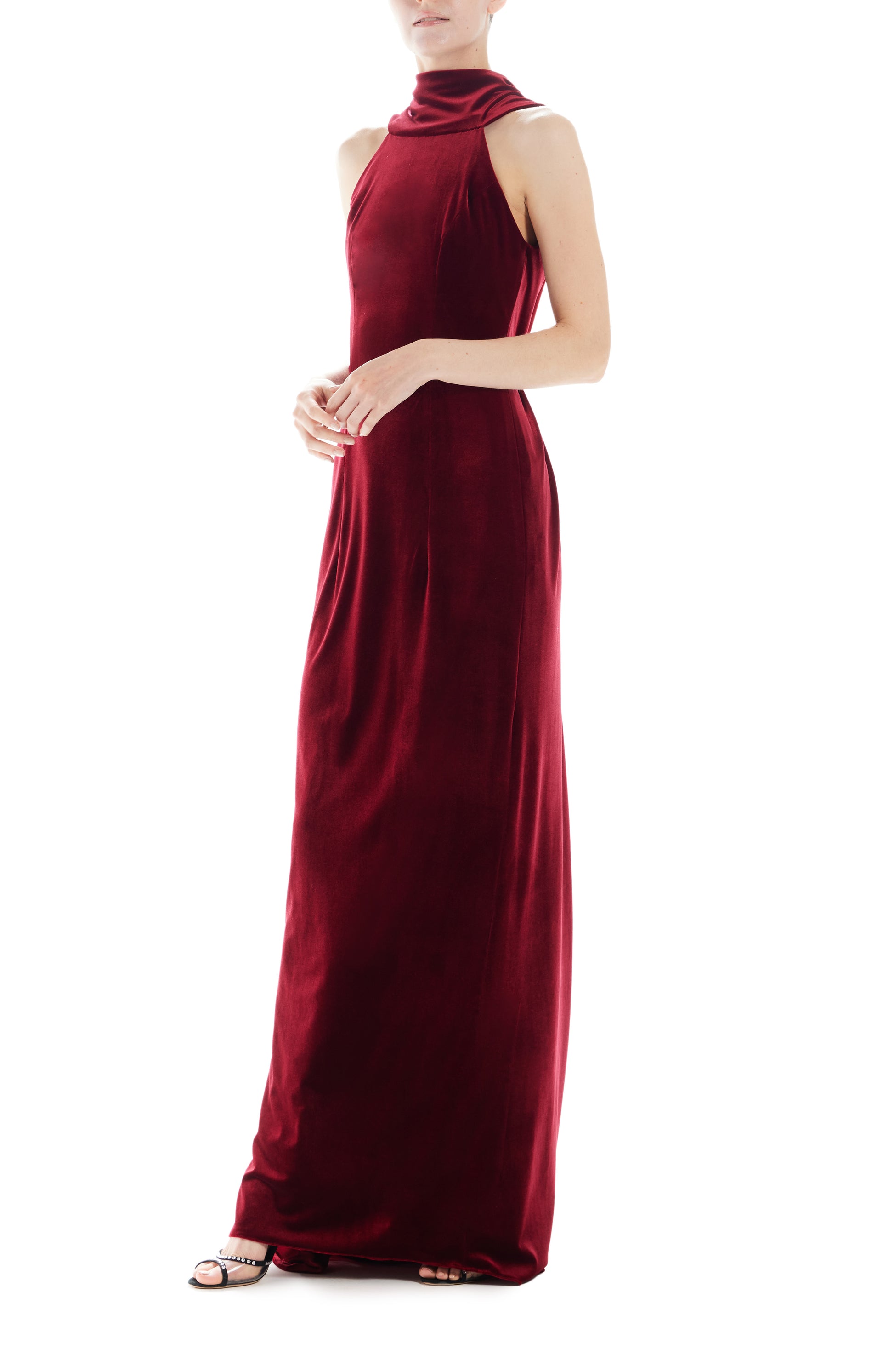 Plunging Back Draped Gown