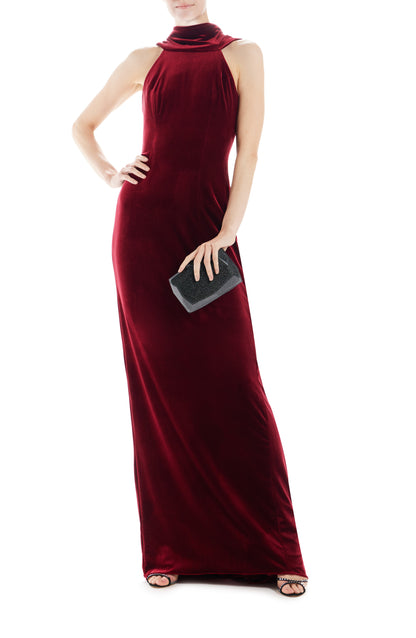 Plunging Back Draped Gown