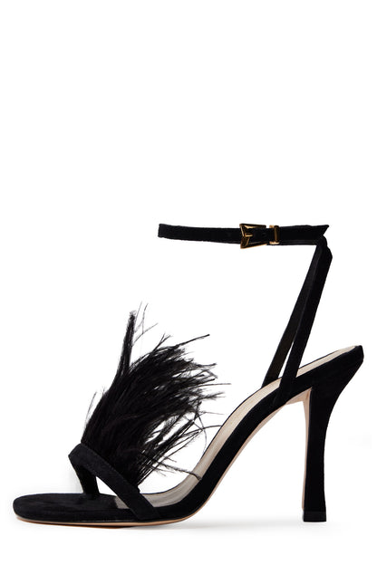 Monique Lhuillier Azalea Noir Satin Sandal