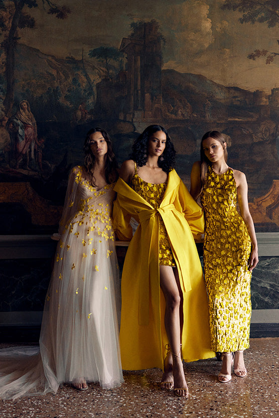 Monique lhuillier sales yellow gown