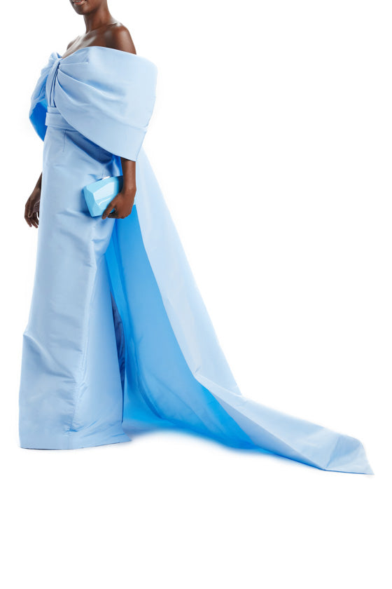 Off-the-Shoulder Sky Blue Gown