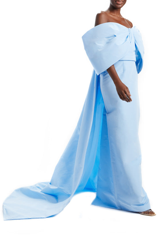 Off-the-Shoulder Sky Blue Gown