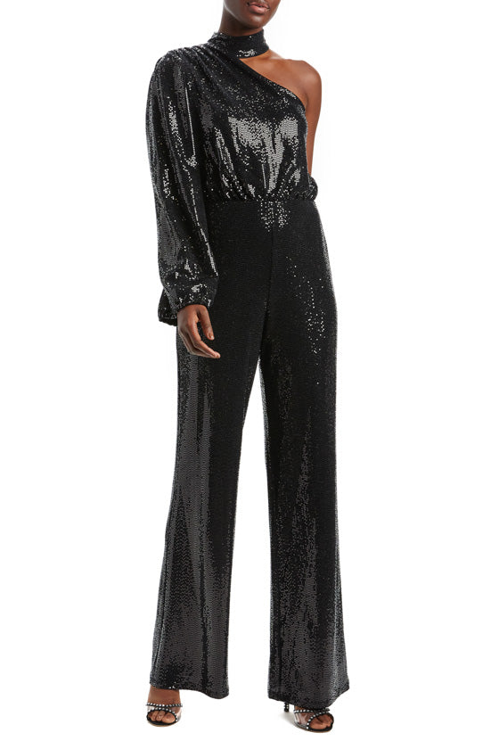 Sequined Flare Leg Jumpsuit