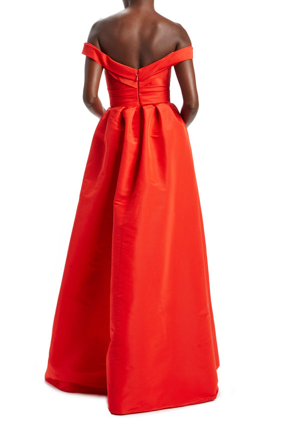 Off Shoulder Draped Bodice Gown