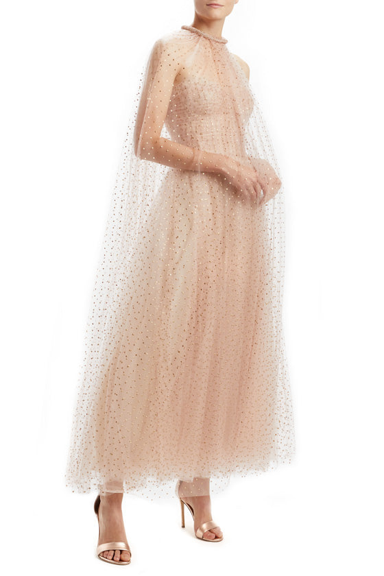 Rose Gold Dot Tulle Midi