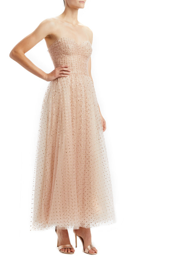 Rose Gold Dot Tulle Midi