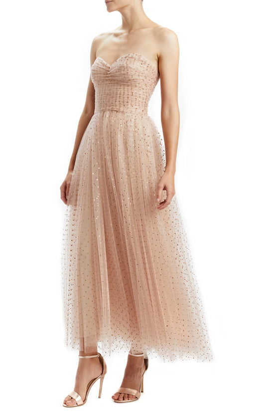 Rose Gold Dot Tulle Midi