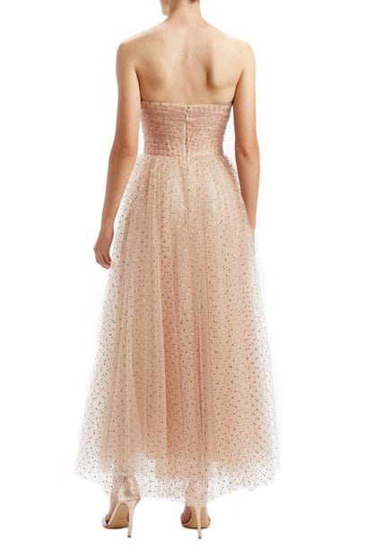 Rose Gold Dot Tulle Midi