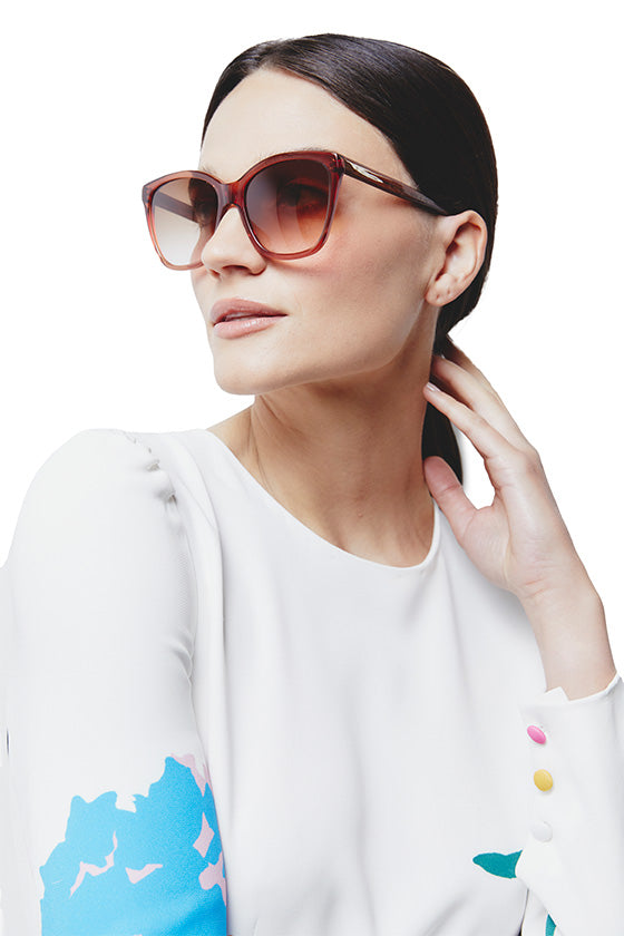 Audrey Chestnut Sunglasses - Model Side View