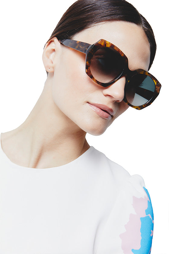 Priya Tortoise Sunglasses - Model Side View