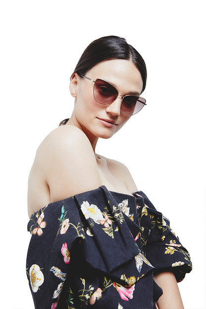 Sienna Rose Gold Sunglasses - Model Side View