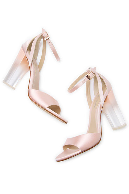 Monique Lhuillier Ava Petal Pink Satin Sandal