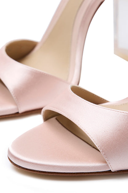 Monique Lhuillier Ava Petal Pink Satin Sandal