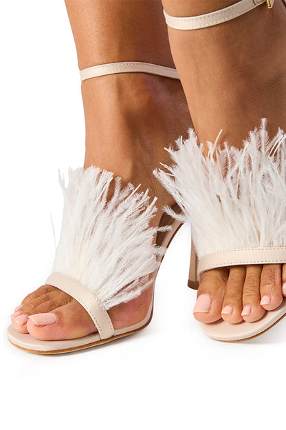 Monique Lhuillier Azalea Satin Sandal in Pearl 