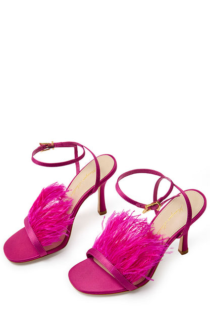 Monique Lhuillier Azalea Fuchsia Satin Sandal