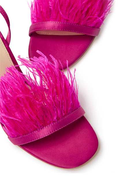 Monique Lhuillier Azalea Fuchsia Satin Sandal