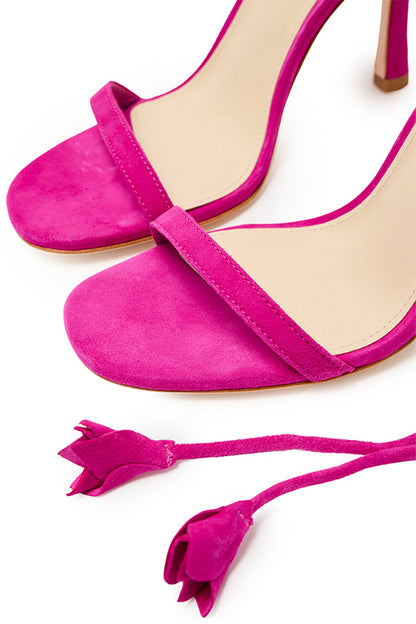 Monique Lhuillier Charlotte Fuchsia Suede Sandal