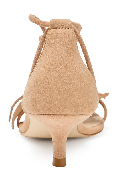 Monique Lhuillier Florette Tan Suede Sandal