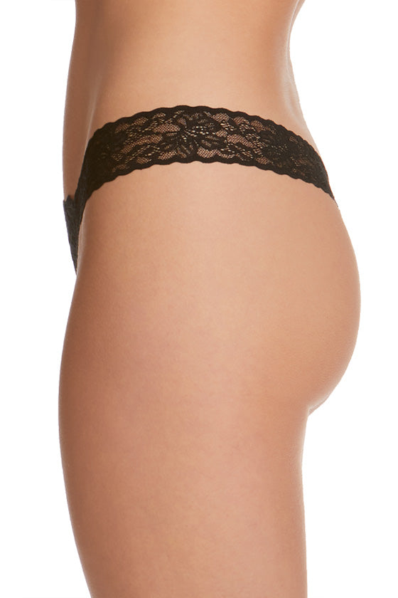 Honeydew Intimates Lady In Lace Built-up Thong in Black