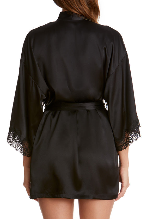 black silk dressing gown ladies Jolie Robe P/S / Noir Burgundy Slim Fit Dress length available 99.4% of Color:Natural Filter_Size_H_4XL