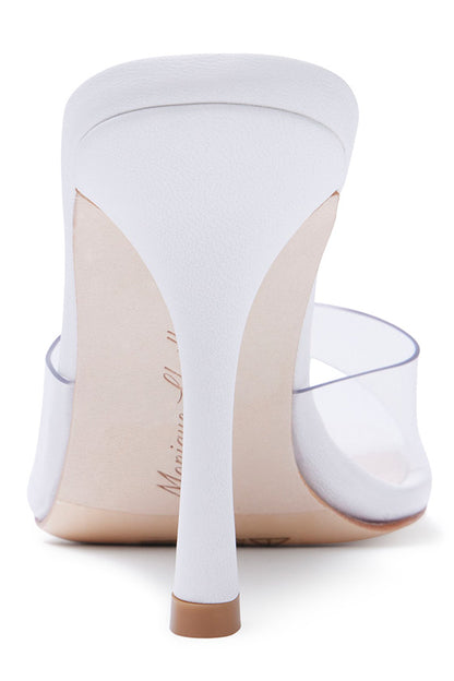 Monique Lhuillier Liv White Leather Sandal