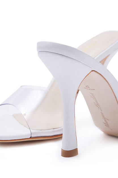 Monique Lhuillier Liv White Leather Sandal