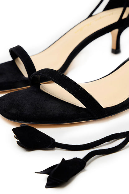 Monique Lhuillier Raya Noir Suede Sandal
