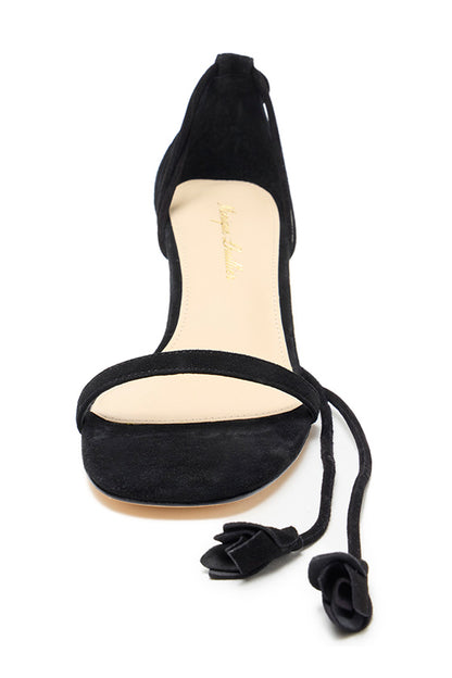 Monique Lhuillier Raya Noir Suede Sandal