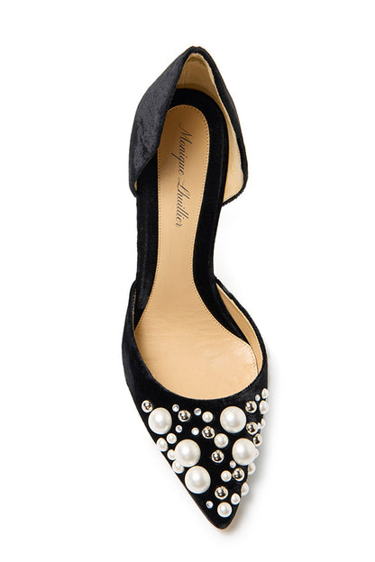 Monique Lhuillier Shannon Velvet Pearl Pump